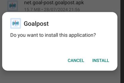 Goalpost Android Installation Screen 4