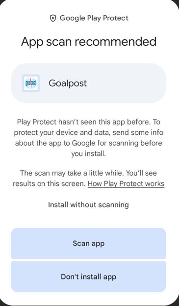 Goalpost Android Installation Screen 5